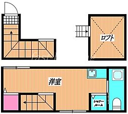 JR中央本線 国分寺駅 徒歩7分の賃貸アパート 2階ワンルームの間取り