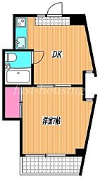 JR中央本線 三鷹駅 徒歩3分の賃貸マンション 2階1DKの間取り