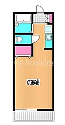 JR中央本線 武蔵境駅 徒歩15分の賃貸アパート 2階ワンルームの間取り