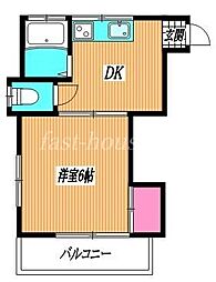 JR中央本線 武蔵境駅 徒歩8分の賃貸アパート 2階1DKの間取り