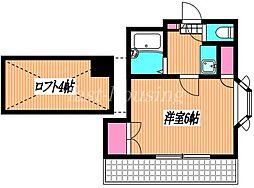 西武池袋線 保谷駅 徒歩20分の賃貸アパート 2階1Kの間取り