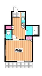 JR中央本線 三鷹駅 徒歩20分の賃貸アパート 1階1Kの間取り
