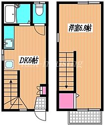 JR中央本線 三鷹駅 徒歩18分の賃貸テラスハウス 1階1DKの間取り