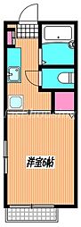 JR中央本線 三鷹駅 徒歩8分の賃貸アパート 2階1Kの間取り