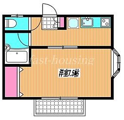 JR中央本線 三鷹駅 徒歩12分の賃貸アパート 1階1Kの間取り