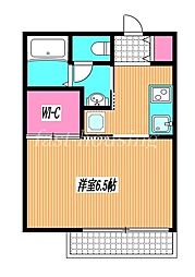 JR中央本線 武蔵境駅 徒歩13分の賃貸アパート 1階1Kの間取り