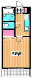 クラスター武蔵野 1Kの間取図画像