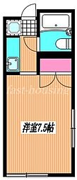 エヴァーグリーン ワンルームの間取図画像