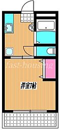 サンパレス三鷹 1DKの間取図画像