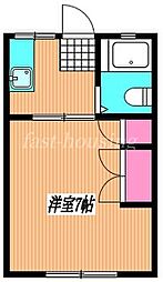 アサヒハイツ 1Kの間取図画像