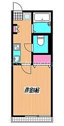 シティハイムむらさき 1Kの間取図画像