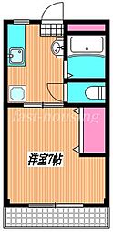 サンパレス三鷹 1DKの間取図画像