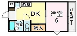 追分エイト 1DKの間取図画像