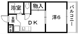 追分エイト 1DKの間取図画像