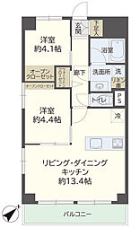 東建池袋要町マンション 2LDKの間取図画像