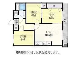 ベルグレイK.I. 3LDKの間取図画像