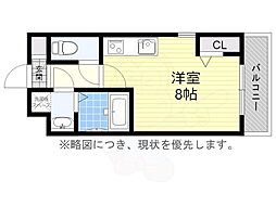エスパシオE&C 1階ワンルームの間取り