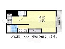 マンション悠山 ワンルームの間取図画像