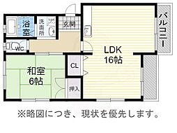 五軒家ハイツ 2階/-