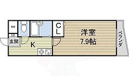 パックス荒畑 1Kの間取図画像