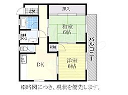 第1太田コーポ 2DKの間取図画像