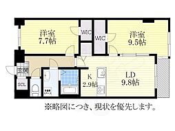 S-RESIDENCE神沢afford 2LDKの間取図画像