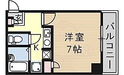クレアール千賀 2階1Kの間取り