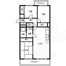 プレステージ社が丘 3LDKの間取図画像