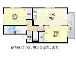インペリアル浦里　A棟 1階2LDKの間取り