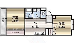 アーバンハウスないとう 2DKの間取図画像
