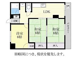 首藤ビル 6階3DKの間取り