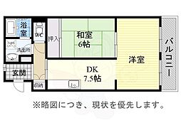 グリーンパークマンション 2LDKの間取図画像