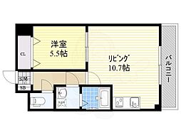 パンジー豆田 1LDKの間取図画像