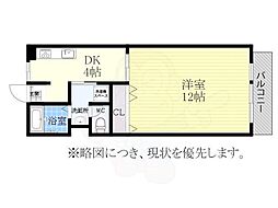 アダチビル 6階1DKの間取り