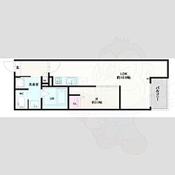 Jack odaka5 2階1LDKの間取り