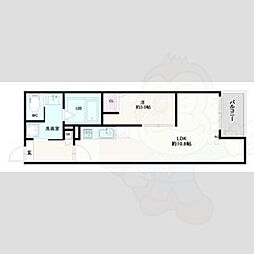 Jack odaka5 3階1LDKの間取り