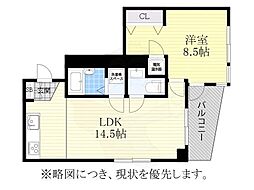 パールナッツ 6階1LDKの間取り