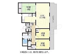 パークハウスガーデン梅園北館 2階3LDKの間取り