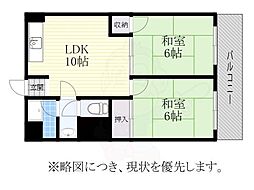 葛岡マンション 2LDKの間取図画像