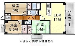 名古屋市営東山線 覚王山駅 徒歩2分の賃貸マンション 13階3LDKの間取り
