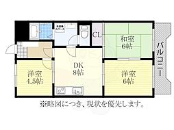 白砂ヒルズ 3DKの間取図画像