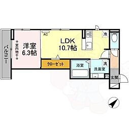 名古屋市営桜通線 吹上駅 徒歩8分の賃貸アパート 3階1LDKの間取り
