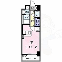 セイント野並 5階ワンルームの間取り