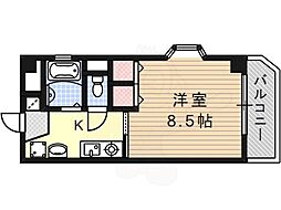 セゾン・キヨシ中坪 1階1Kの間取り