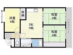メルローズ二号館 3DKの間取図画像