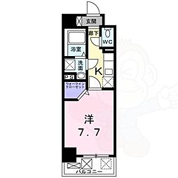 セイント野並 9階1Kの間取り