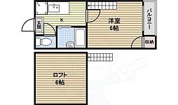 GAIA 1階1Kの間取り