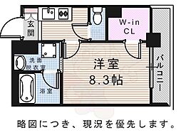 タウンライフ内山 4階1Kの間取り
