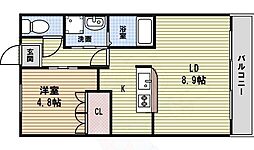 名古屋市営東山線 今池駅 徒歩8分の賃貸マンション 3階1LDKの間取り