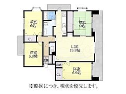 名鉄瀬戸線 水野駅 徒歩5分の賃貸マンション 2階4LDKの間取り
